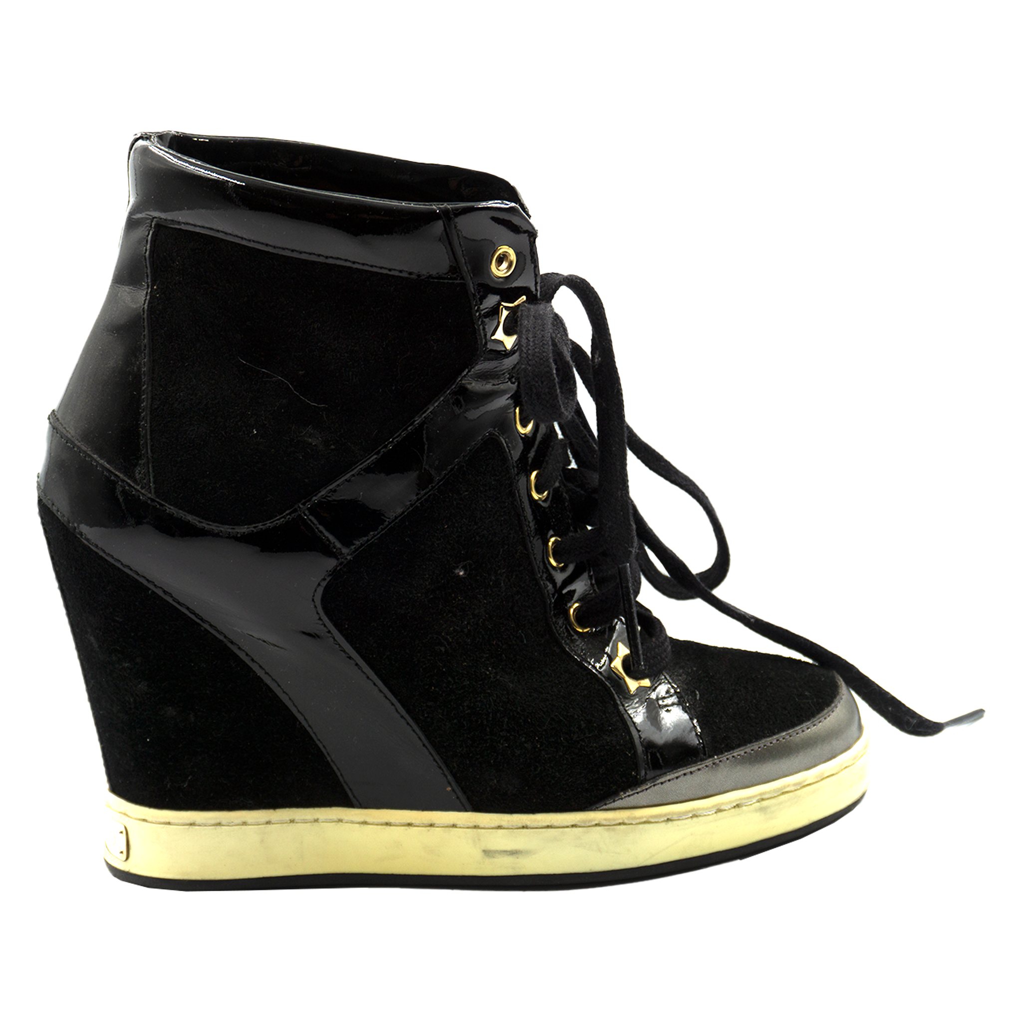 Gold jimmy choo trainers hotsell